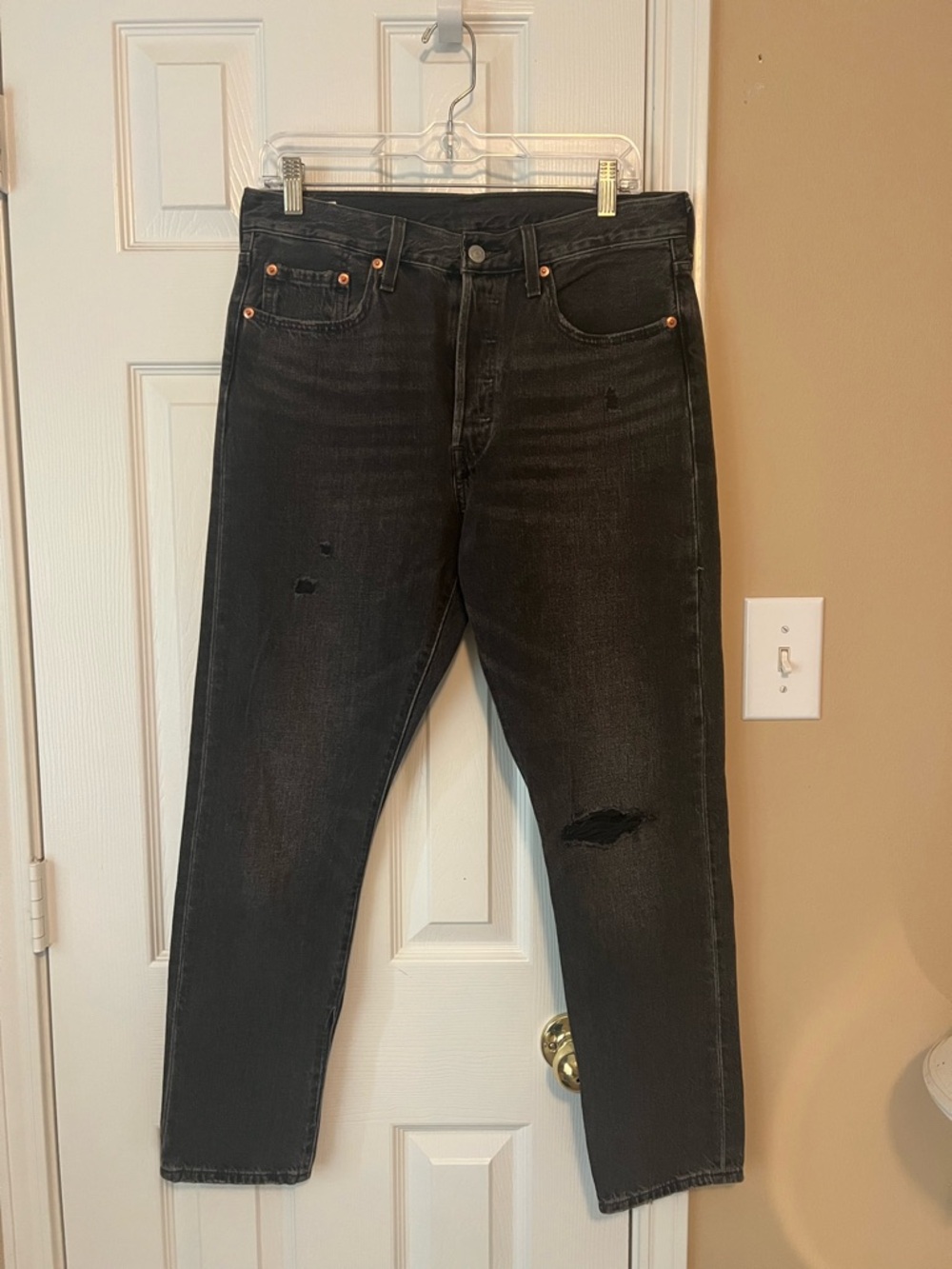 Levi's Women's Black Skinny Jeans with Distressed Details